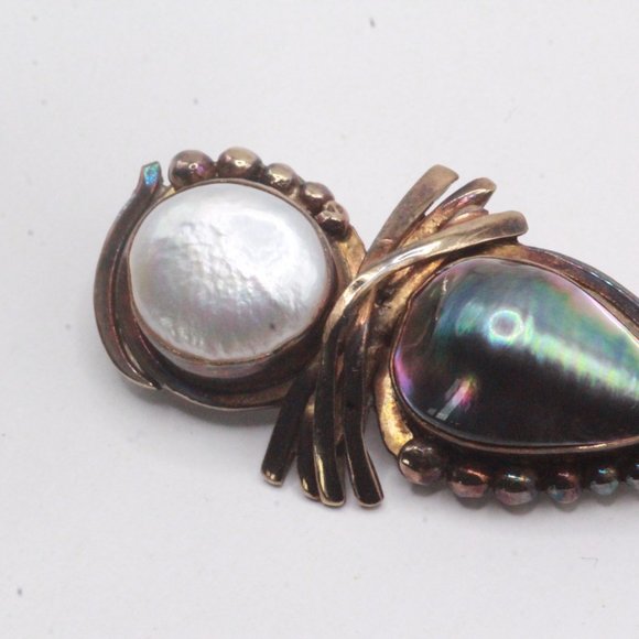 Margaret Ellis Jewelry Archives - Artclectic Margaret Ellis Marked Studio Artisan Sterling Silver Abalone Pearl Modernist 22